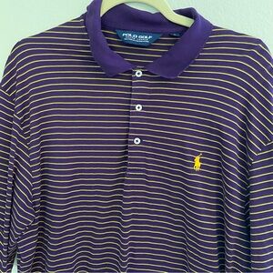 Polo Golf Ralph Lauren Men’s L Polo Shirt 100% Pima Cotton Purple Stripe